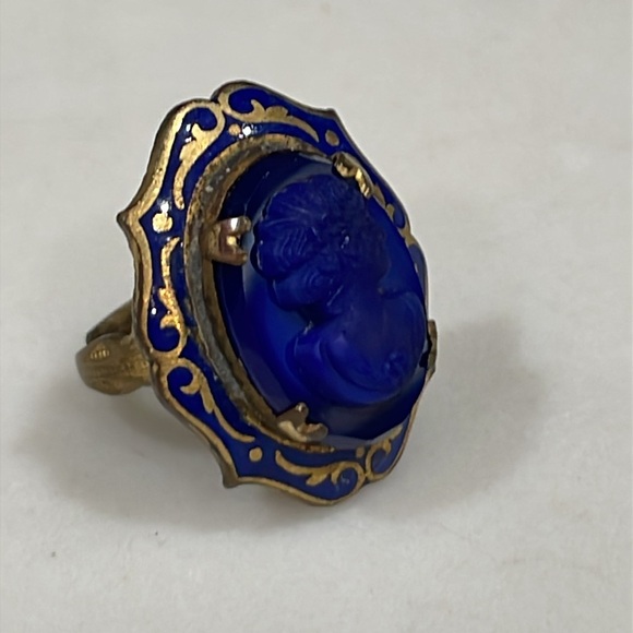 Blue cameo ring - Picture 5 of 6